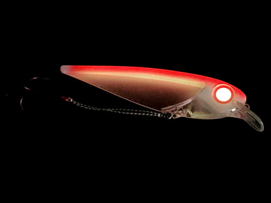Flatfin Minnow INVVERTO glowing in dark with glow eye