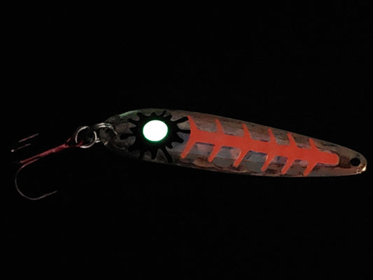 Fisher Tackle SuperGlow 'Orange Sploosh' Salmon Spoon - Fisher Tackle Company