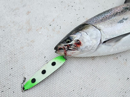 UltraMega Glow 'Green Scooter' Custom Salmon Spoon