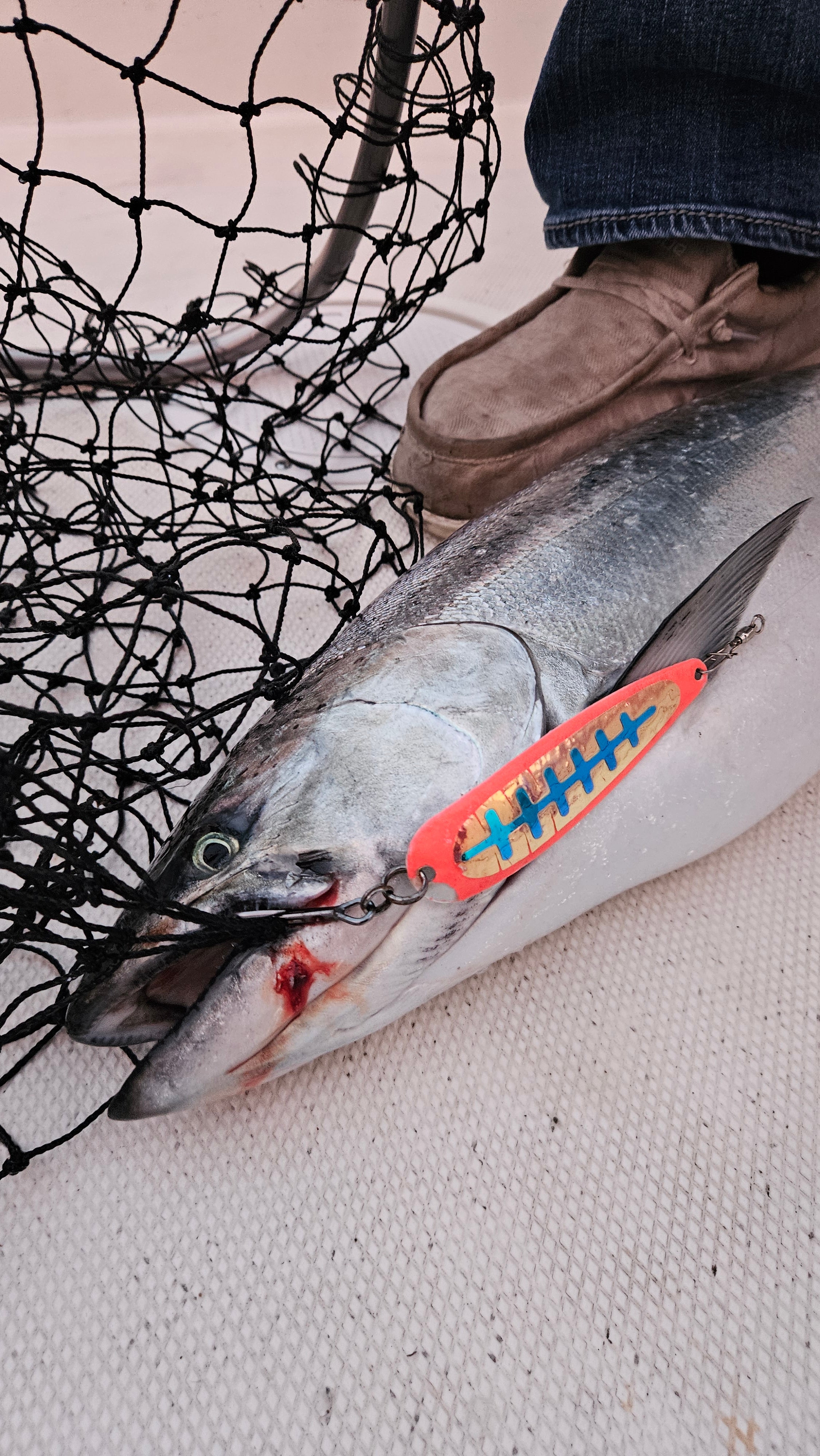 Pink Glow Salmon Trolling Spoon | Fisher Tackle 'Pinkie Toe