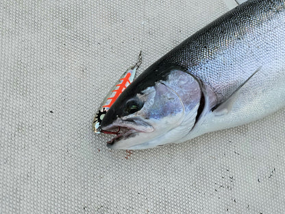 SuperGlow Salmon Trolling Spoon - 'Red Sploosh'