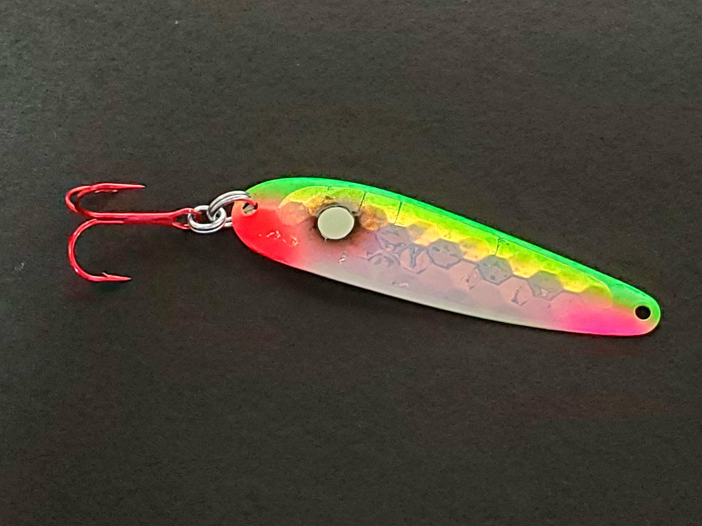 SuperGlow Salmon Trolling Spoon - 'Zombie Fruit'