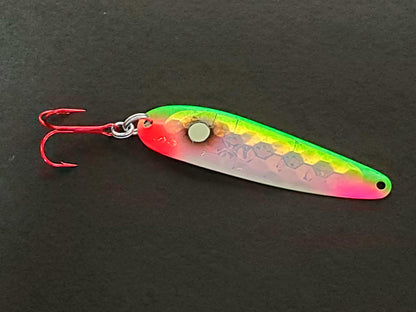 SuperGlow Salmon Trolling Spoon - 'Zombie Fruit'