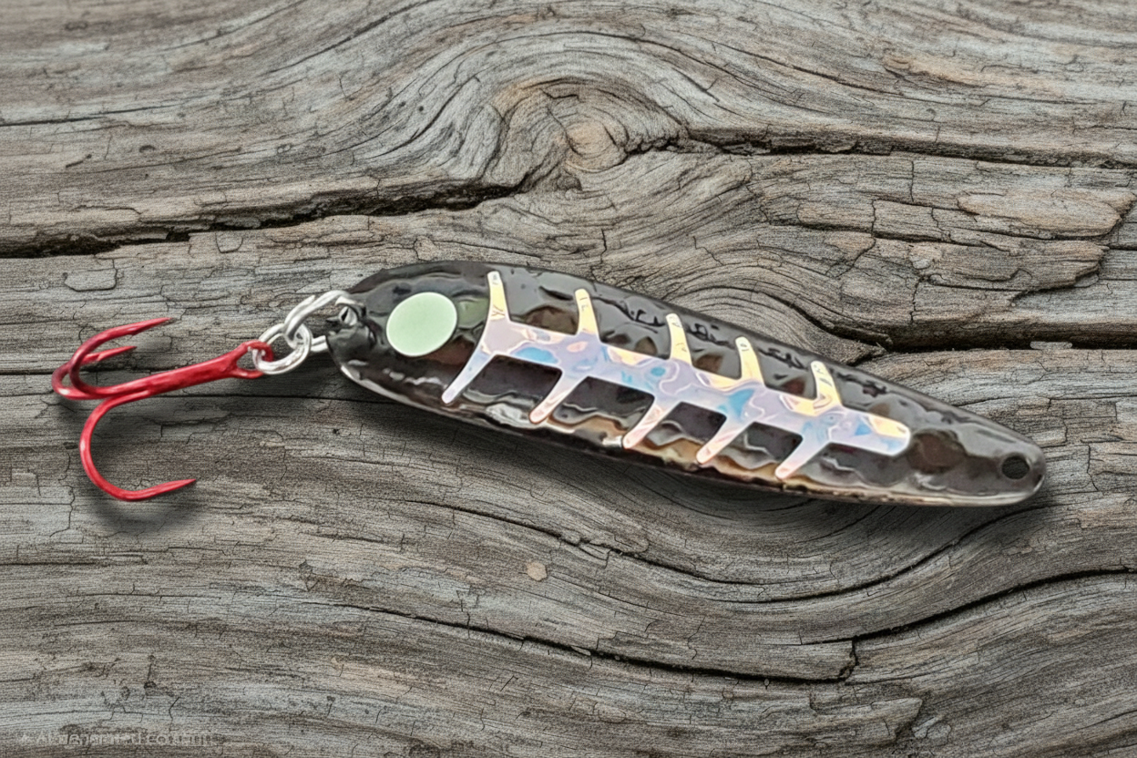 Black Zombie spoon on weathered wood background
