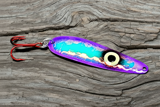HeShe spoon on weathered wood background