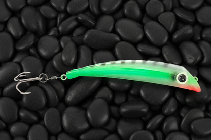 BubbleDart Long Green Racer on black pebbles
