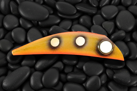 Orange BubbleDart on black pebbles