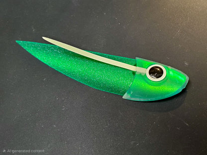 Green Glitter Gunnee StripFly Trolling Strip - Fisher Tackle Company