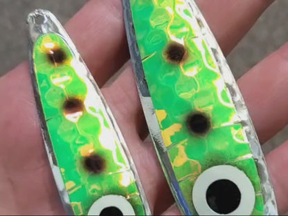 SuperGlow Salmon Trolling Spoon - 'FrogEggs'