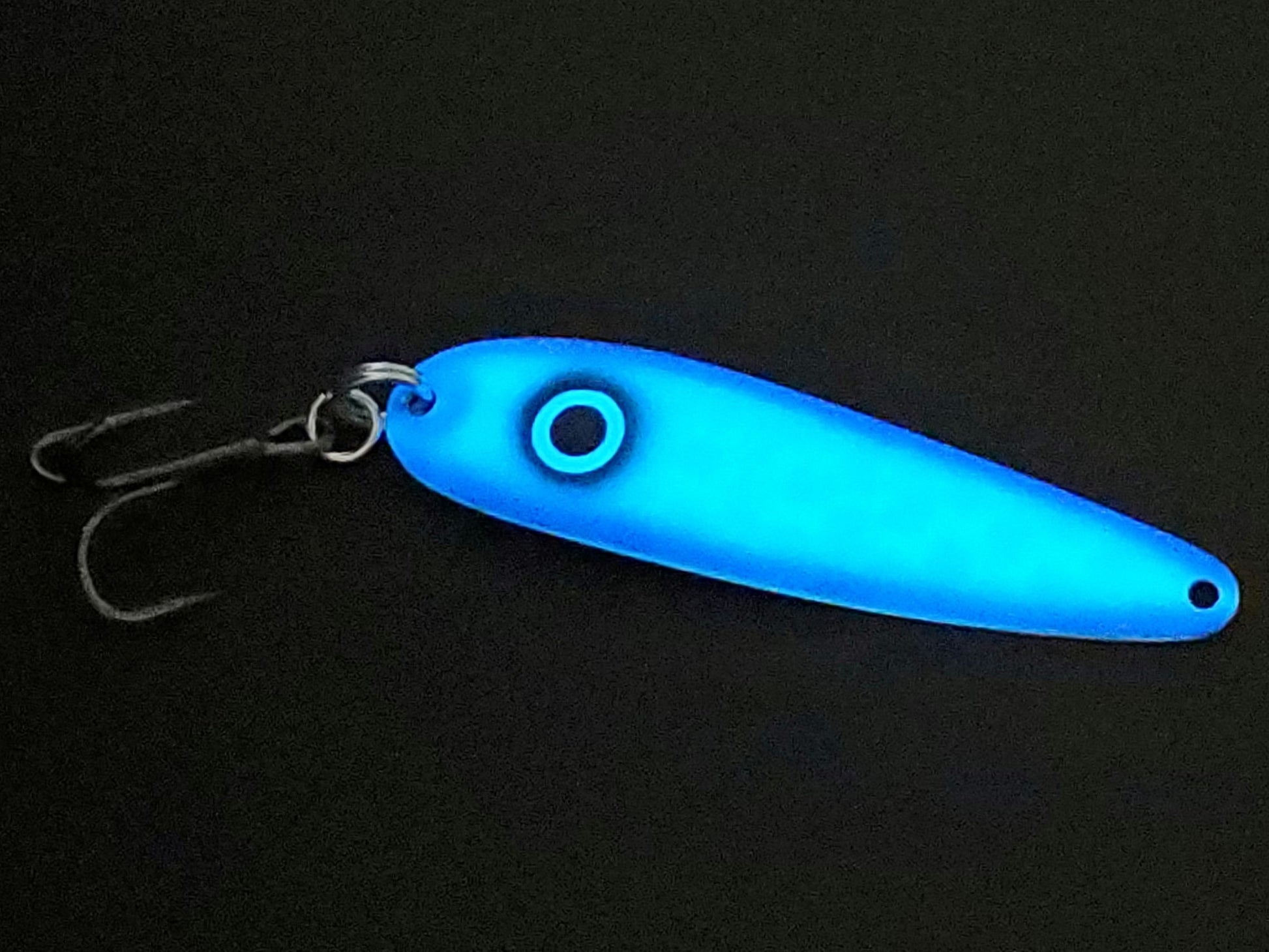 fb fishing lure spoon 13 - Flash Bang - Jigging Rattle - Clown - 3/8th oz - 1 Bait with 3 Glow Sticks lasting corrosion resistance Blue Glow Salmon Trolling Spoon