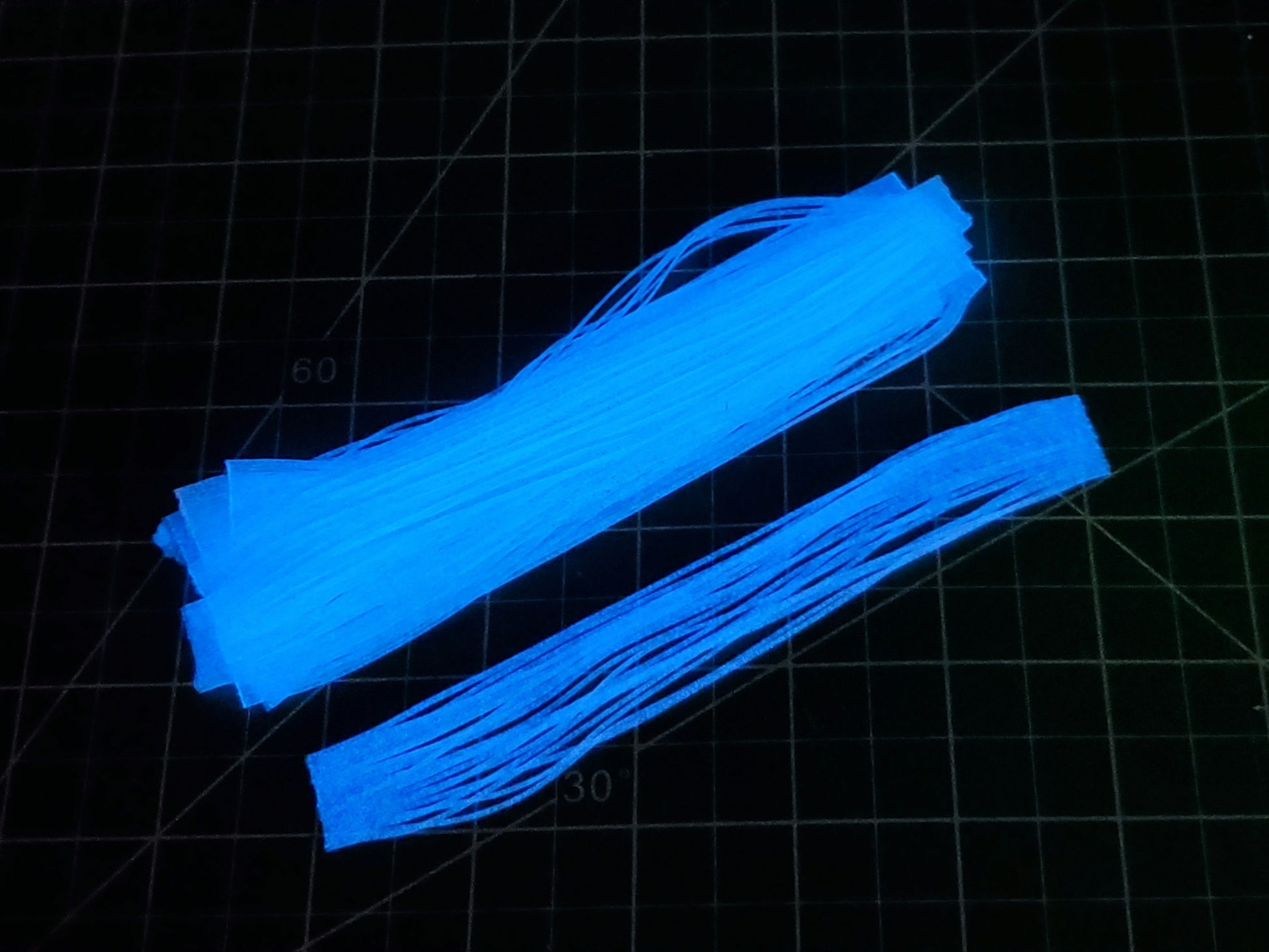 Silicone Fly Skirts 10pcs - SuperGlow BLUE - Fisher Tackle Company